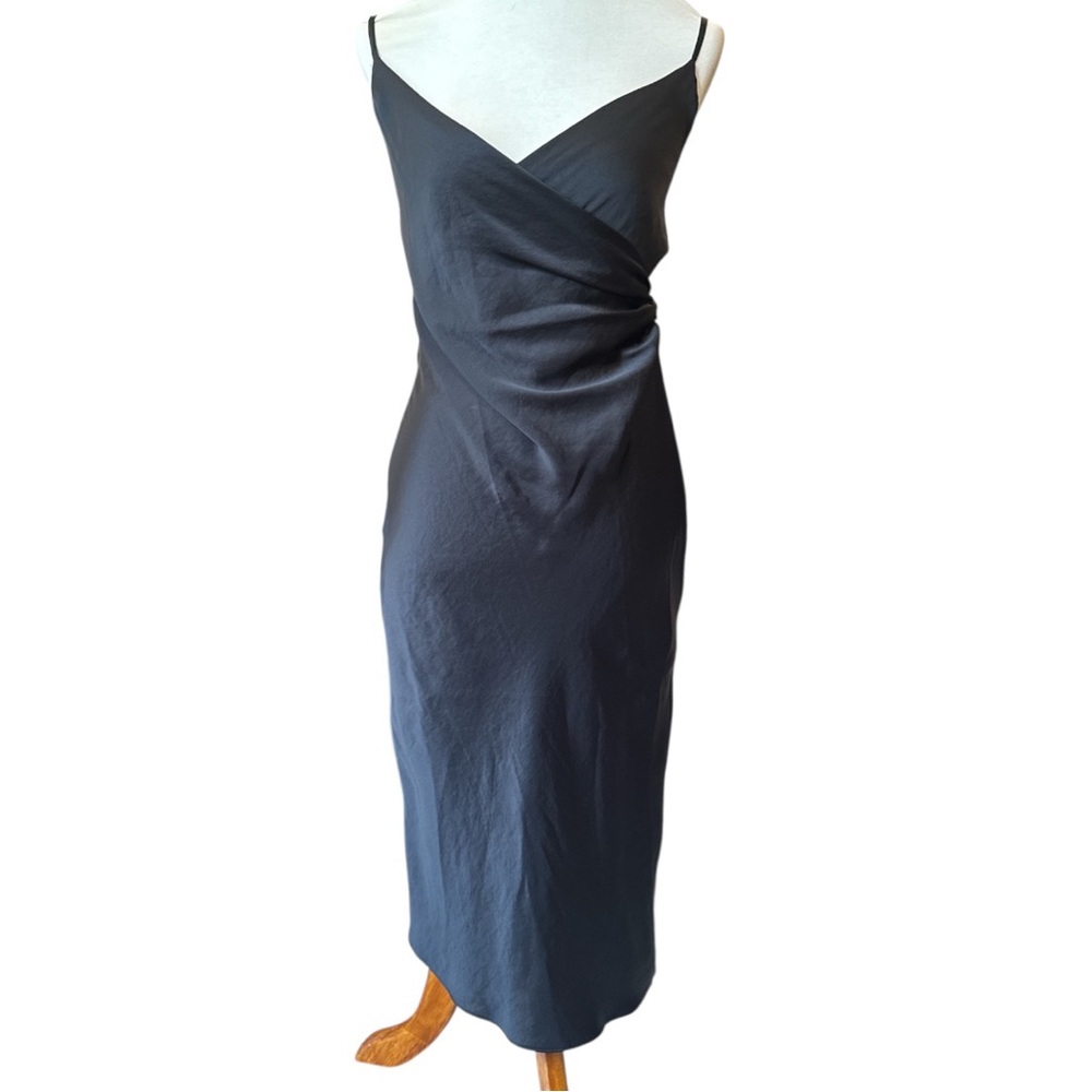 Aritzia Wilfred Elegant Black Midi Dress slip style like new